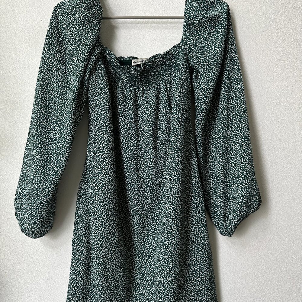 Abercrombie Green Floral Off the Shoulder Dress Small - Picture 3 of 3